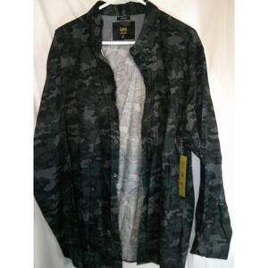 Lee Stretch Camo Button Down Shirt Comfort Soft Feel Long Sleeve XXL NWT‎